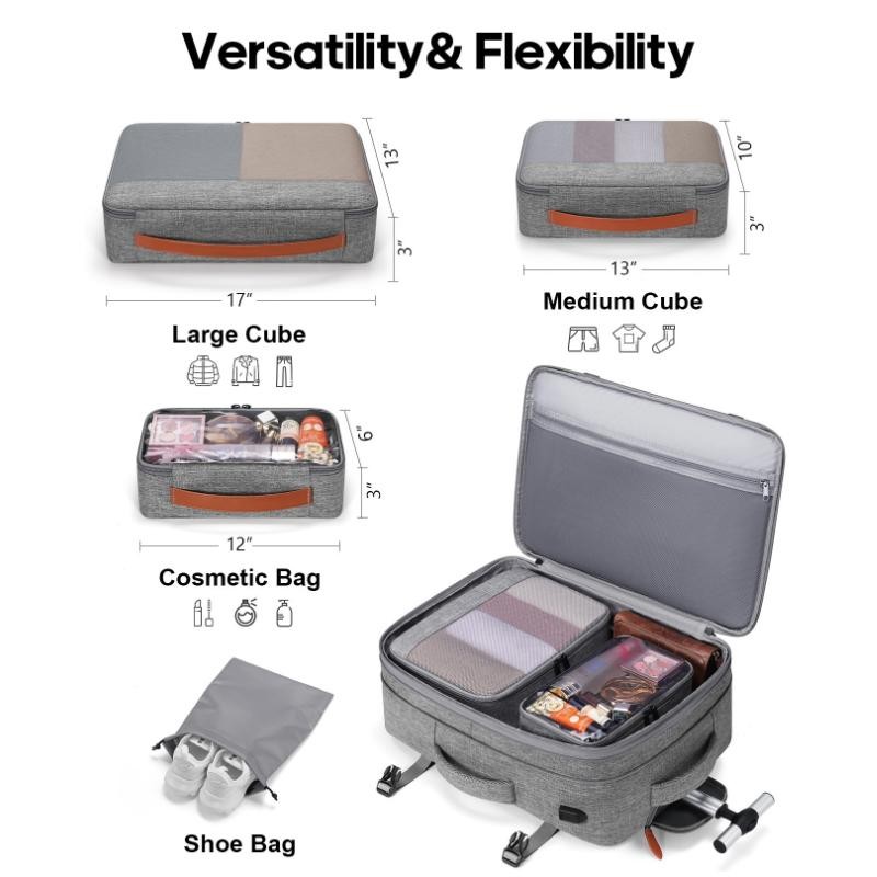 Rolling Backpack for Men and Women, Travel Backpack with Wheels,