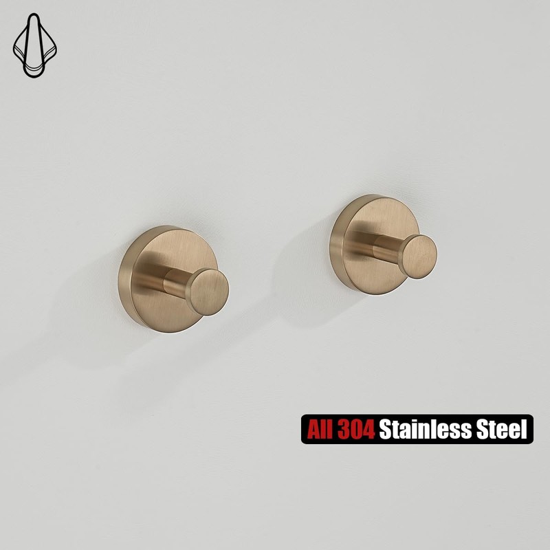 JQK Champagne Bronze Towel Hook, Coat Robe Clothes Hook for