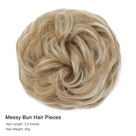 BUYOGET Messy Bun Hair Pieces For Women Hair Bun Extension Updo Wavy Messy Bun Donut Hair Chignons Scrunchie Highlight
