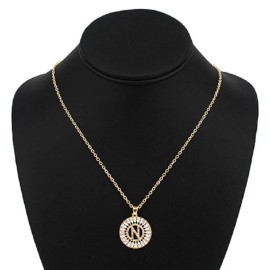 Unbranded Gold with Clear Stone Initial N Charm Necklace ( 3000 )