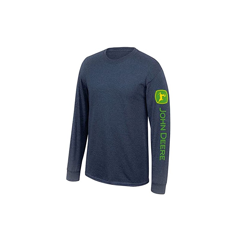 John Deere Solid Long Sleeve Tee with Logo on Sleeve,