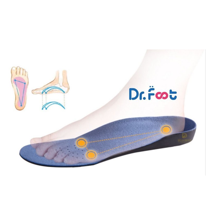 Dr. Foot's Full Orthotics Insoles - Built-in Metatarsal Raise Corrects