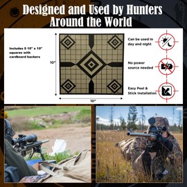 5-Diamond Colored Passive Thermal Targets, 5 Pack, Zeroing Thermal Targets with Diamond Bullseye