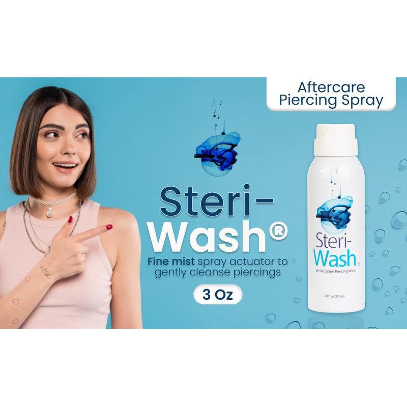 STERI - WASH Steri-Wash Aftercare Piercing Wash 8oz