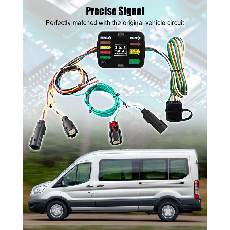 QNHEAY 4-Pin Trailer Hitch Wiring Harness Kit Vehicle-Side CustomFit f2015-2024