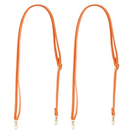 PATIKIL Leather Purse Handle Strap, 2 Pcs 26 Inch to 47 Inch Adjustable Length Handbag Strap Replacement DIY Clutch Bag Handle Strap Repair Accessories Orange