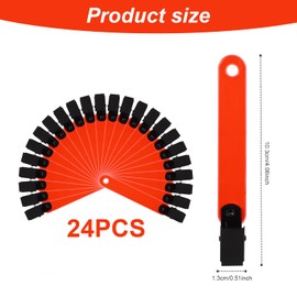 TOYMIS 24pcs Reflective Trail Markers, 4.06x0.51 Inch Trail Markers for Hiking Trail Markers for Trees Trail Marking Ribbon with Clips for Hunting Outdoor (Fluorescent Orange)