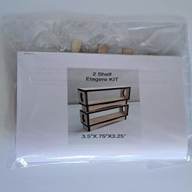 M&l Miniatures Mid Century Modern 2 Shelf Etagere Kit 1:12 Scale Miniature Bookcase Curio Shelf
