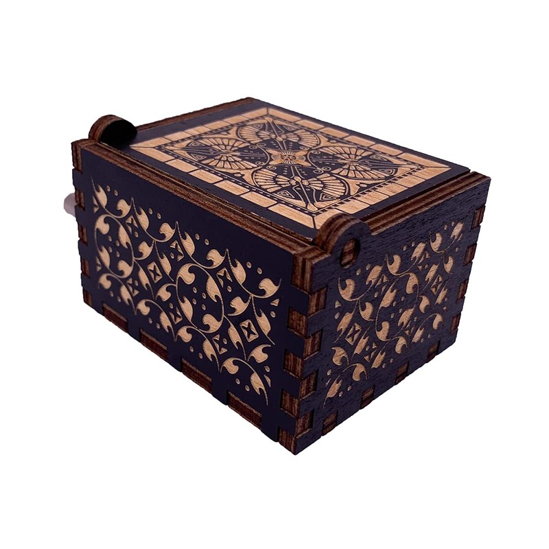 Elfen Lied Music Box Engraved Wood Mini Hand Crank Printed