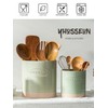 YHOSSEUN Kitchen Utensil Holder, 6.7"+5.1" Ceramic Utensil Holder for Kitchen