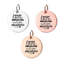 Autism Charm, Accept Love Understand Autism Awareness, Autism Jewelry, Autism Pendants for DIY Necklace Bracelet Earrings Jewelry Making Supplies