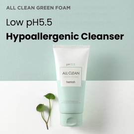 HEIMISH pH 5.5 All Clean Green Foam Limpiador Facial Hidratante con Aminoácidos, Espuma Suave, 150 g