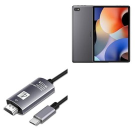 BoxWave Cable Compatible with Oscal Pad 10 - SmartDisplay Cable - USB Type-C to HDMI (6 ft), USB C/HDMI Cable - Jet Black