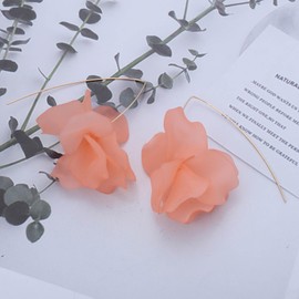 Enautoabs Boho Acrylic Flwoer Drop Earrings Resin Tiered Petal Flower Earrings Large Pink Flower Earrings Exaggerated Flower Dangle Earrings Flower Floral Earrings Jewelry for Women