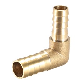 sourcing map Hose Connection 12 mm to 10 mm Barb Pipe Connector Hose Adapter 90 Angle Brass