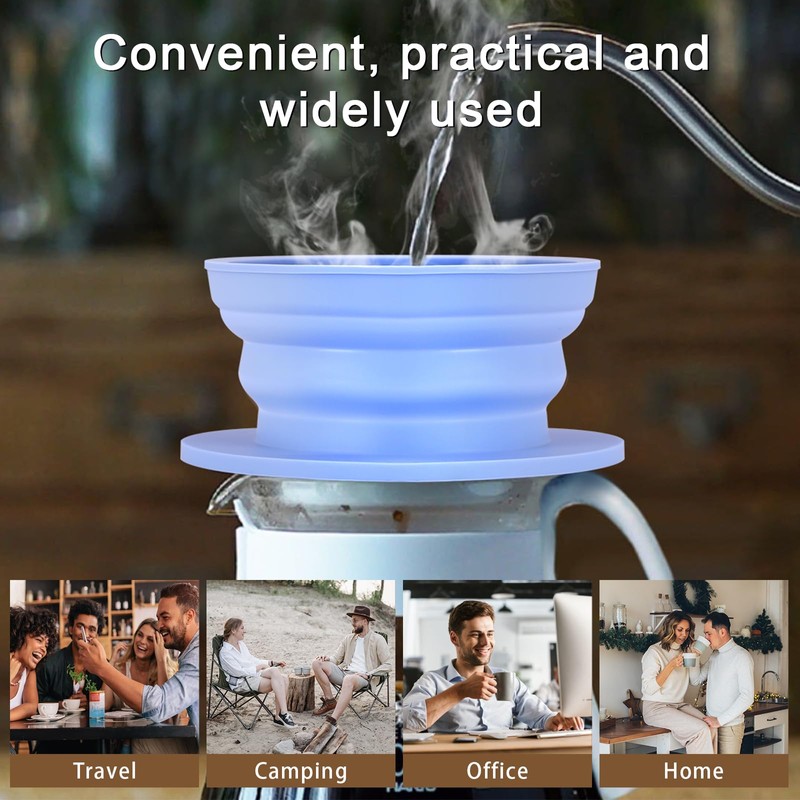 VVGCS Collapsible Paperless Pour Over Coffee Dripper, Single Cup Travel