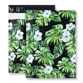 50x Designer Poly Mailer Bag Mailing Postal Bags Gifts Shipping Wrapping Design Pattern Envelope for Mail 10x13 Inch (255 x 340 mm) - Monstera Deliciosa