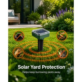 2-Pack Solar Sonic Garden Stakes for Outdoor Use – IP44 Light-Controlled Repellers with Multicolor Lawn Lighting
