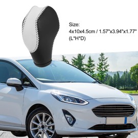A ABSOPRO Car Gear Shift Knob Cover for Ford Fiesta 2015-2018 Black White Line