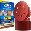 S&R 70 pcs 125mm Sanding Discs - Grit 60/80/120/180/240/320/400, Hook