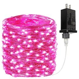 66Ft 200 LED Pink Fairy Lights Plug in, Waterproof String Lights Outdoor & Indoor 8 Modes with Timer Bedroom Decor, Christmas Light Bedroom Decor, Twinkle Light for Girl's Room Mom Mother's Day