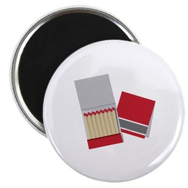 CafePress Red Matches Magnets 2.25" Round Button Magnet (10 pack)