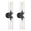 Emak 22 Inch Black Bathroom Light Fixtures Over Mirror, 2-Light