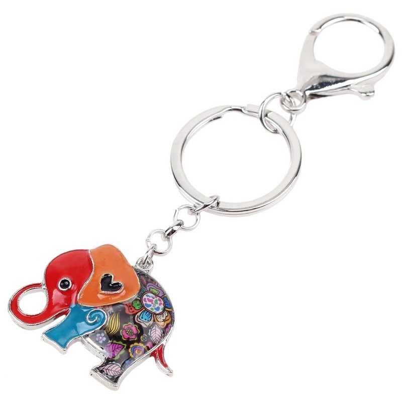 NEWEI Enamel Elephant Key Ring Charms Accessories Key Rings Elephant