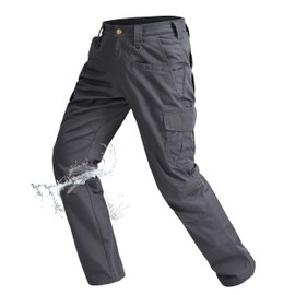 Rapoo Cargo Pants for Men Hiking Work Tactical Military Army Casual Pants for Men with Pockets Waterproof Mens Ripstop Construction Carpenter Hunting Outdoor Pants Outdoor Grey 36Wx30L