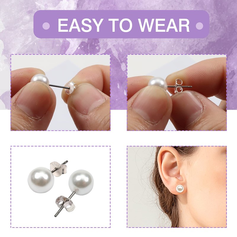 TOAOB 30pcs Earring Backs 925 Silver Butterfly Style Safety Backs