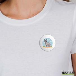 Huuraa Button Cute Donkey Comic Gift Size 25 mm Cute Donkey Gift Idea
