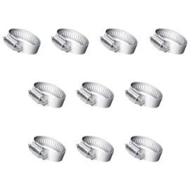 Hose Clamp, 10 Pieces Stainless Steel Adjustable 6-12 mm Range Worm Gear Hose Clamp, Fuel Line Clamp for Plumbing, Automotive and Mechanical Applications