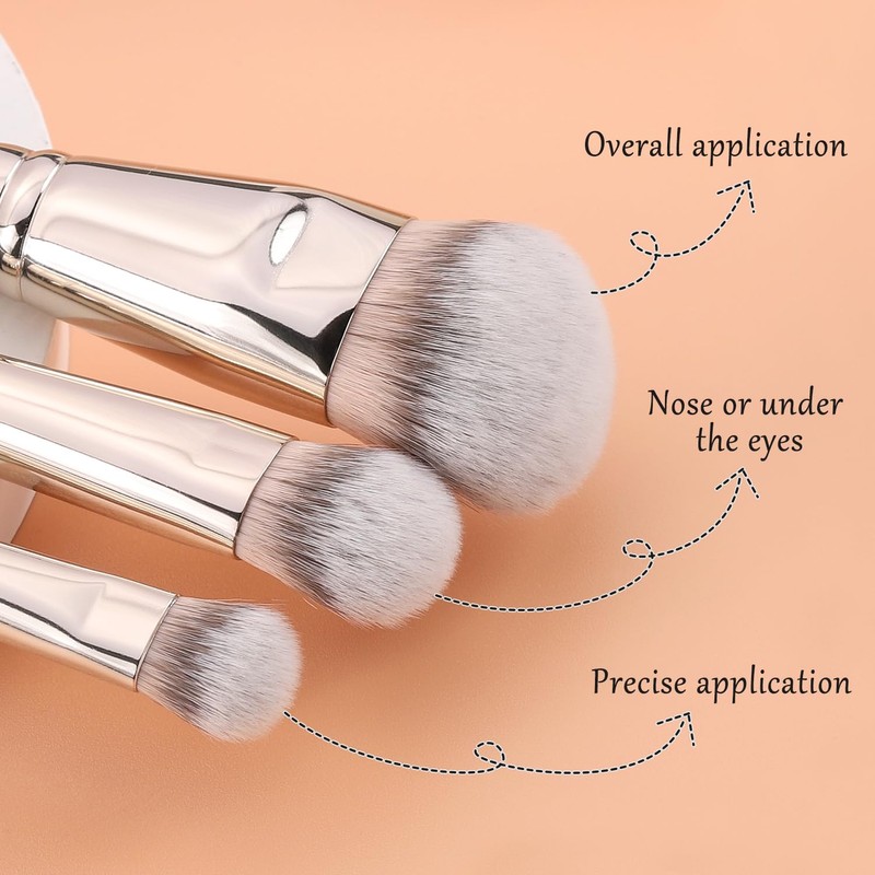TEOYALL TEOYALL Flat Angled Brushes, Flawless Foundation Brush Under Eye