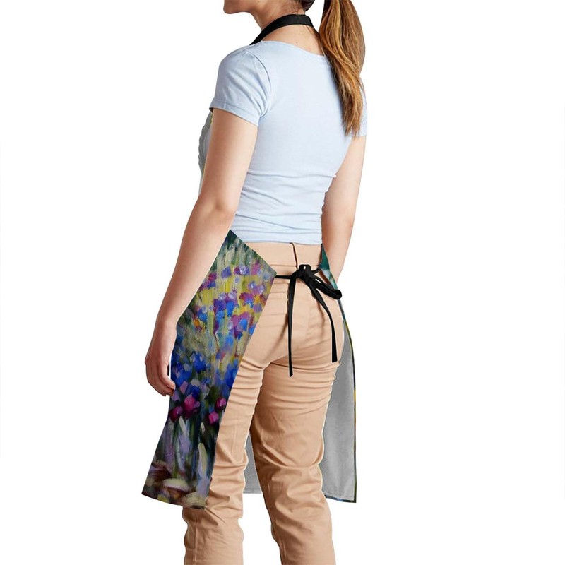 Smooffly Monet The Iris Garden Apron Unisex Adjustable Bib Apron,