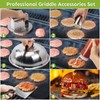 HULISEN Smashed Burger Kit, Burger Press, 12 Inch Basting Cover,