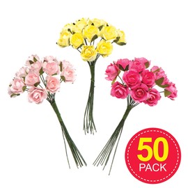 Baker Ross Minirosen aus Papier für Kinder zum Dekorieren und Basteln - Kreatives Bastelset (30 Stück)