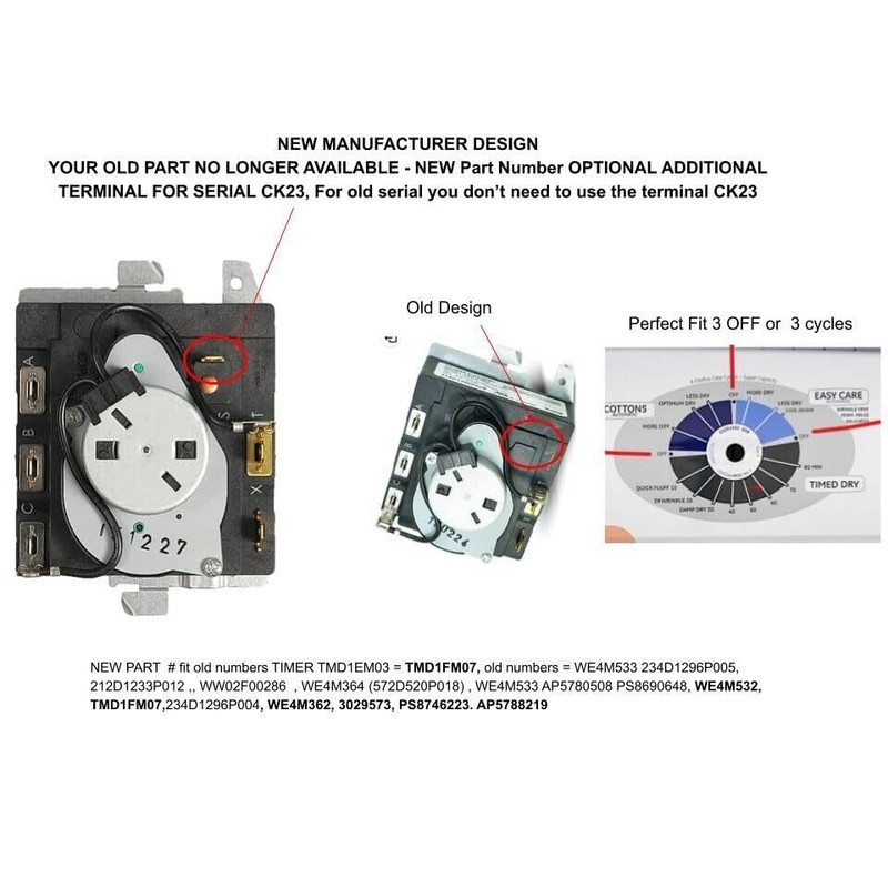 234D1296P005 for GE Timer 212D1233P012 TMD1EM03