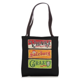 Vintage Poster Austria Vienna Salzburg Graz Osterreich Flag Tote Bag