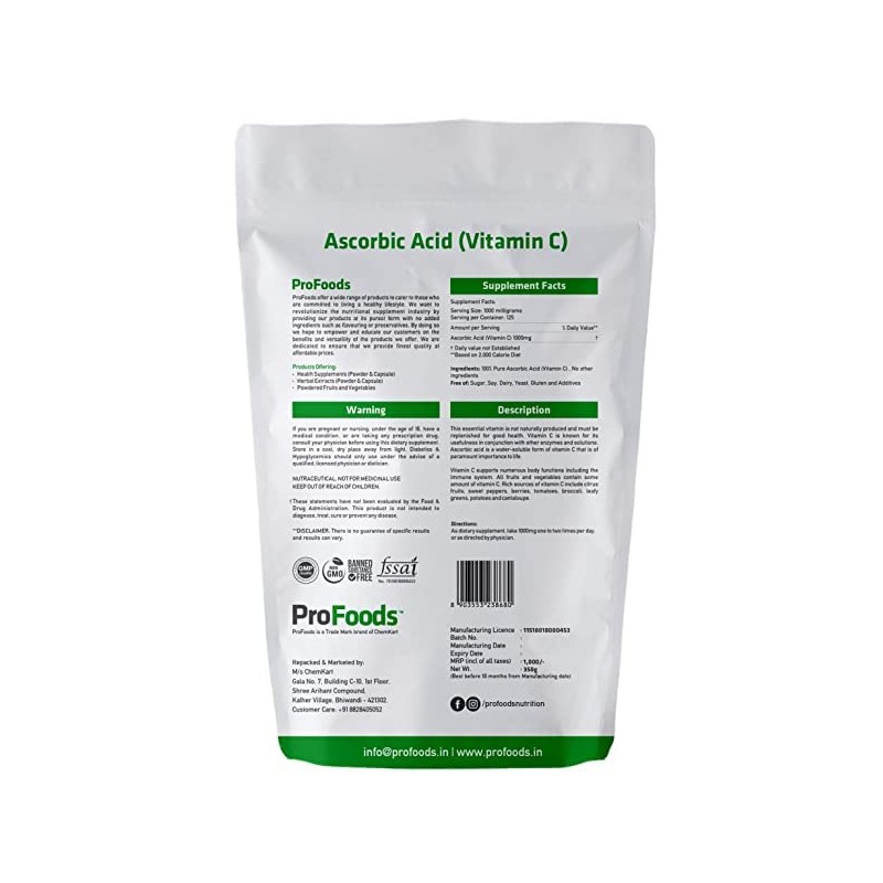 SEASOL Drect Profoods Ascorbic Acid (Vitamin C) (350 Grams)