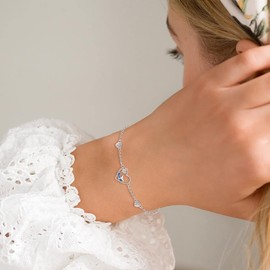 Whale Tail Bracelets 925 Sterling Silver Heart Bracelets for Women Sun Bracelet Wave Beach Bracelets Adjustable Bracelets Birthday Mother's Day Jewelry