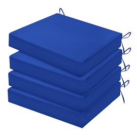 HARBOREST Outdoor Chair Cushions Set of 4 - Square Corner Water Resistant Outdoor Cushions for Patio Furniture - Patio Furniture Cushions with Ties, 18.5"x16"x3", Royal Blue