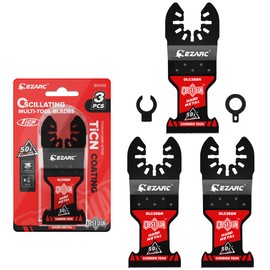 EZARC Obsidian Carbide Oscillating Saw Blades, Multi Tool Blades Quick Release for Hard Metal, Nails, Bolts and Screws, 3-Pack