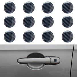 Vahinix 12 Pcs Car Door Lock Keyhole Cover,Anti-Blocking Car Door Lock Screw Protector,Car Decoration Dccessories Fit for Most Car,SUV,Turck-Carbon Fiber