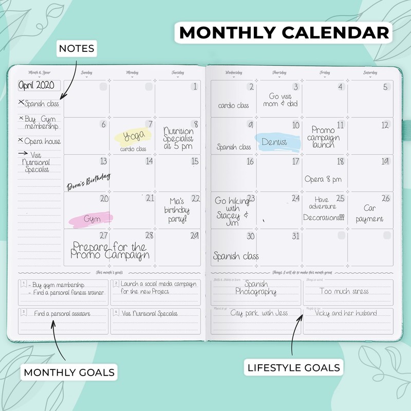 GoGirl Planner PRO Schedule - Undated Planner with Hourly Time