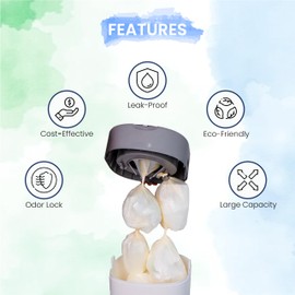 SNAPR 8-Pack 6m Nappy Bin Refill Compatible with Tommee Tippee Twist & Click - Recyclable Multilayer - Lemon Scented for Odor Lock - Holds 200+ Nappies (Beige, 8)