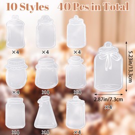 URROMA Transparent Dried Flower Bookmark Maker,40 Pcs Self-Made Dried Flower Plant Bookmark Bottle Jar Shape Bookmark for DIY Handmade Supplies