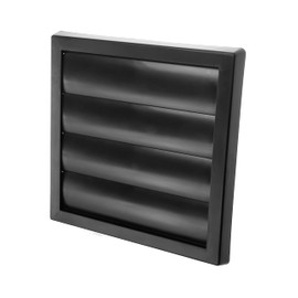 Vent Systems 6" Inch Black Exhaust Vent Cover - Dryer Vent Hood - Louvered Dryer Duct Vent Cover - Vent Hood Cap - One-Directional Plastic Air Exhaust Grille