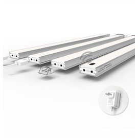 Leetdud Motion Activated Under Cabinet Lights Plug in,20 Inch 4 Pcs Hand Wave Motion Sensor ON/Off Dimmable, Ultra Thin 4000k Linkable Under Cabinet Lighting for Kitchen, Counter, Shelf, Desk, Sink