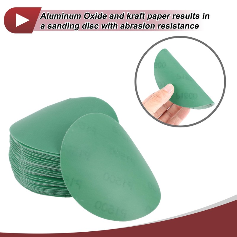 HEROFFIX 5" Green Film Wet/Dry Hook & Loop Sanding Discs-