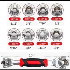 Taiyyi 52-in-1 Universal Socket Spanner 360 Degree Rotary Wrench Ratchet Wrench Multifunctional Socket Wrench for Bicycle and Car Repair, Home